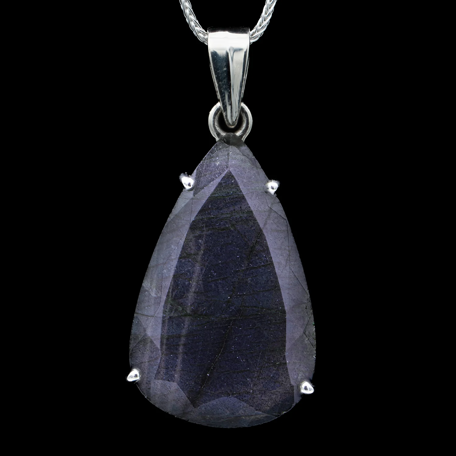 Faceted Labradorite Pendant - SOLD 1.25"